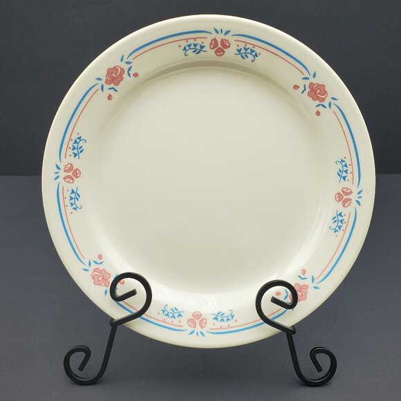 Corelle Embroidery Salad Bread Dessert Plates Corning Pink Blue Floral Plates - Picture 2 of 6